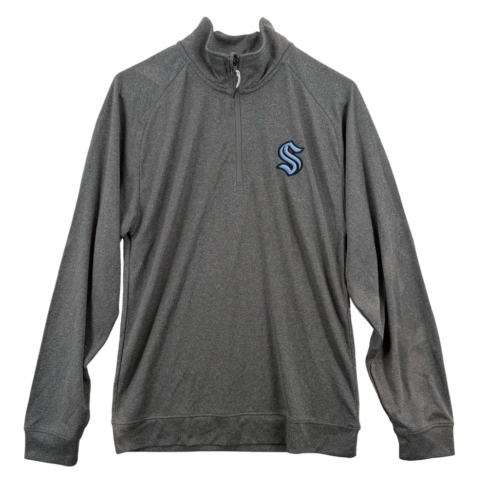 Seattle Kraken‎ Pullover Quarter Zip Mens Small Gray NHL Hockey Long Sleeve